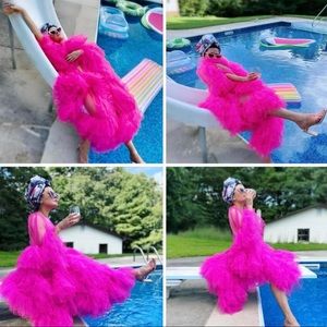 GLAM Hot Pink Tulle Robe